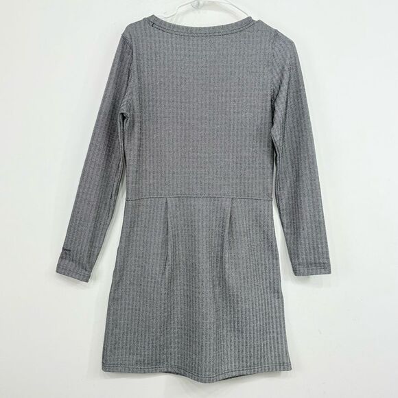 Patagonia Gray Herringbone Long Sleeve Casual Athleisure Performance Dress - Picture 11 of 16